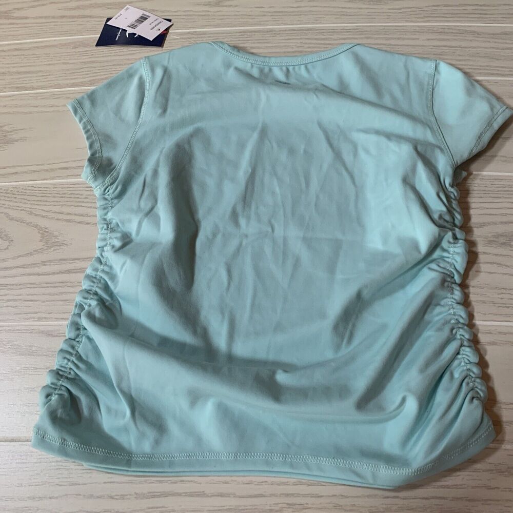 Champion Girls Small Short Sleeve Shirt Canal Blue Orange Sparkly‎ Decal - Picture 7 of 7